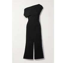 Proenza Schouler One-Shoulder Draped Crepe Midi Dress - Women - Black Dresses - S