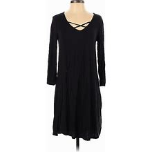 Maurices Casual Dress - Midi: Black Solid Dresses - Women's Size Small