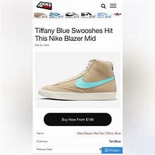 Nike Shoes | Nike Blazer Mid - Tiffany Blue Swoosh | Color: Blue/Tan | Size: 12