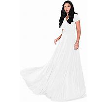 Koh Koh Womens Long Cap Short Sleeve Vneck Flowy Cocktail Slimming Summer Sexy Casual Formal Sun Sundress Work Cute Gown Gowns Maxi Dress Dresses Ivor