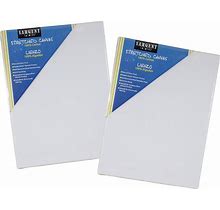 Sargent Art 18 X 24 Inch Stretched Canvas, Pack Of 2 Pieces, Blank White Canvases, Double Acrylic Titanium Priming, Perfect For Acrylic, Oil, And