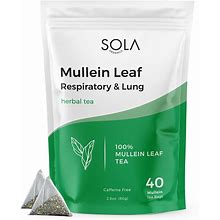 Mullein Leaf Tea Bags 40 - Lung Cleanse And Respiratory Support, Caffeine Free, Herbal Teas For Cough, Digestion, And Immune