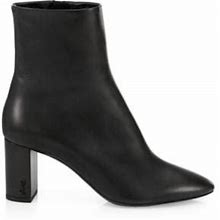 Saint Laurent Women's Lou Leather Ankle Boots - Black - Size 4