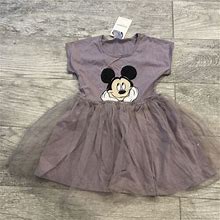 Disney Baby Girls Glitter Mickey Mouse Dress Lavender 3/4 Years