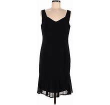 Danny & Nicole Cocktail Dress - Midi Scoop Neck Sleeveless: Black Dresses - Women's Size 8