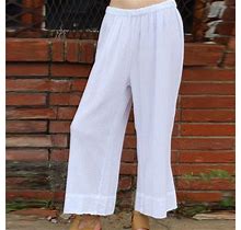 Selone Linen Pants For Women Petite Wide Leg Elastic Waist Summer Linen Stretchy Fashion Spring And Versatile Cotton Solid Color Pants For Everyday We