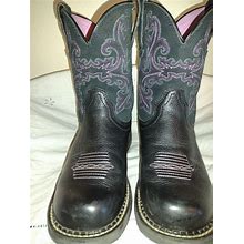 ARIAT Fatbaby II 8"" Black Leather Western Boots 10004729 Women 6.5B