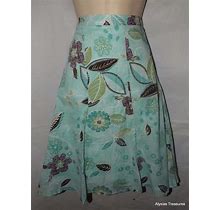 NEW NWT Blue Floral Jr Large / 9 Casual Or Dress Lined Cotton Skirt BYERWEAR
