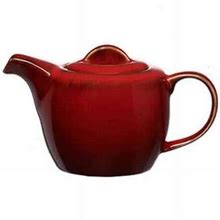 Oneida L6753074860 14 Oz Rustic Crimson Porcelain Teapot Red