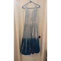 Kaktus Dresses | Women's Kaktus Ombre Blue/White Drop Waist Maxi Tank Dress Size Medium | Color: Blue/White | Size: M