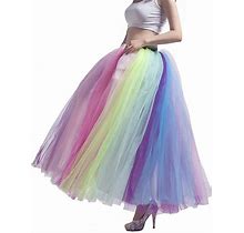 Misshow Women's A Line Pleated Long Maxi Tutu Tulle Party Skirts