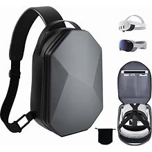 TOENNESEN Hard Carrying Case For Meta Quest 3/Oculus Quest 2/Vision Pro VR Headset,Compatible With Head Strap With Battery, VR Gaming Accessories