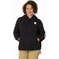 Carhartt Plus Size Clarksburg Sleeve Logo Hooded Sweatshirt Women's Clothing Black : 1X