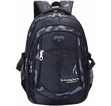 BYPTNF Backpack For Boy Student Kid Waterproof Durable Elementary Middle Casual Bookbag (C-Black)