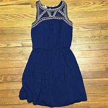 Maurices Dresses | Maurices Navy Blue Tank Top Dress | Color: Blue/Tan | Size: M