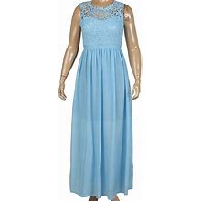 Aayomet Maxi Dress Women's Plus Size Dresses Casual Loose Pocket Short Sleeve Slits Plus Size Long Maxi Dress,Blue S