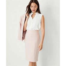 Ann Taylor The Petite High Waist Seamed Pencil Skirt In Stretch Cotton Size 10 Pink Dust Women's