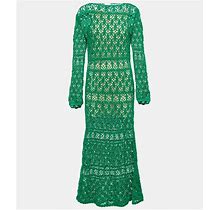 Anna Kosturova, Crochet Cotton Maxi Dress, Women, White, S, Dresses