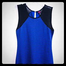 2B Bebe Dresses | Dress Euc Electic Blue With Black Stripes Sheer Ar | Color: Blue | Size: M