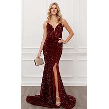 Nox Anabel - R433 Sequined Cut Out Back Long Dress