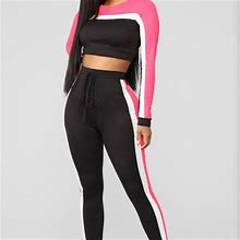 Fashion Nova Pants & Jumpsuits | Caught Feelings Set - Two Piece Top And Pants | Color: Black/Pink | Size: S