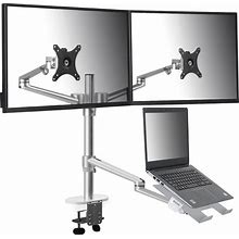 Viozon Monitor And Laptop Mount, 3-In-1 Adjustable Triple Monitor Arm Desk Mounts, Dual Desk Arm Stand/Holder For 17 To 27 Inch LCD Computer Screens