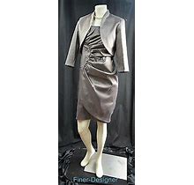 R&M Richards Mob Formal Knee Gown Dress Bolero Jacket Stretch Suit