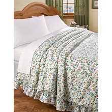Floral Plisse Bedspread - White - Twin - The Vermont Country Store