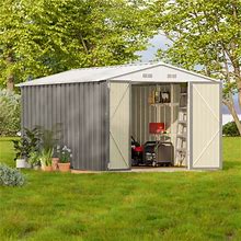 Patiowell 8 X 12 ft Outdoor Storage Shed With Detachable Storage Rack, Outdoor Storage Shed, Gray