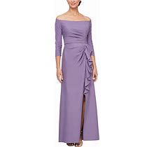 Alex Evenings 8134325 Long Formal Mother Of The Bride Dress Icy Orchid / 4