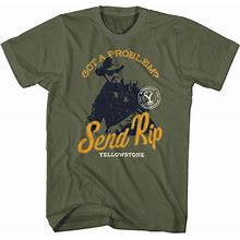 Yellowstone TV Show Circle Brand Logo Got A Problem Send Rip Men's T Shirt