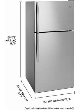 Whirlpool - 18.2 Cu. Ft. Top-Freezer Refrigerator - Monochromatic Stainless Steel
