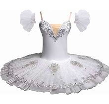 MTPLOP Professional Swan Lake Dance Costumes Kids Womens Ballet Skirt Girls Pancake Tutu Dress
