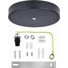 Arturesthome Industrial Rewind Ceiling Canopy Kit, Single Hole Extra Depth And Width Ceiling Plate For Pendant Light Or Chandelier - Black 15cm