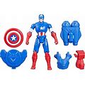 Marvel Epic Hero Series Battle Gear Captain America Action Figure, 4-Inch, Avengers Super Hero Toys For Kids Ages 4 And Up