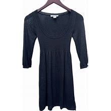 White House Black Market Womens 3/4 Sleeve Stretch Knit Black Dress Size XS