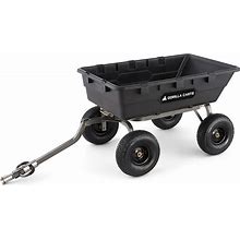 Gorilla Carts Heavy Duty Poly Yard Dump Cart Garden Wagon, Utility Wagon With Easy To Assemble Steel Frame, 1500 Pound Capacity, And 15 Inch Tires