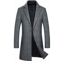 Zeetoo Men's Wool Peacoat Winter Buttons Jacket Windproof Classic Pea Coat