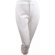 Charter Club Pants & Jumpsuits | Charter Club Women's Plus Tummy-Control Ruffle-Cuff Pants (14W, Bright White) | Color: White | Size: 14W