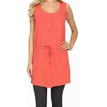 $100 FIG Clothing Women's Orange Ysy Sleeveless Jersey Tunic Shirt Top Size L