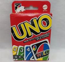 Mattel Uno Card Game With Customizable Wild Cards Complete