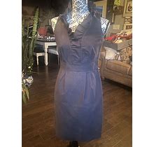 Danny & Nicole Blue Empire Waist Sleeveless V-Neck Ruffle Midi Dress Size 4