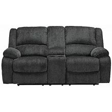 Signature Design By Ashley Dryden Pad-Arm Reclining Loveseat, One Size, Gray