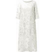 Cathalem Cute Beach Outfits For Women Ladies Round Neck Short Sleeve Lace Long Dress Lace Casual Dress Teen Summer Dresses Dress White X-Large