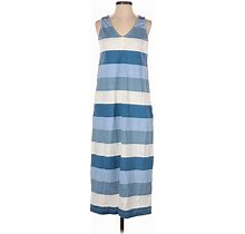 Ocean + Coast Casual Dress - Midi: Blue Stripes Dresses - Women's Size Small