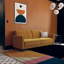 Atwater Living Lenna Tufted Futon, Mustard By Ashley, Furniture > Living Room > Futons