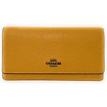 Coach Women's Slim Leather Trifold Wallet (Buttercup)
