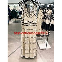 Zara Woman Strapy Long Knit Dress Ecru S,M,L 3991/025