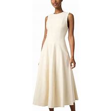Vince Cotton Midi Dress In Chiffon - Natural - Casual Dresses Size US 4 (S)
