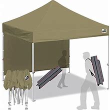Eurmax Canopy Commercial Instant Shelter(Khaki Canopy With Backwall)